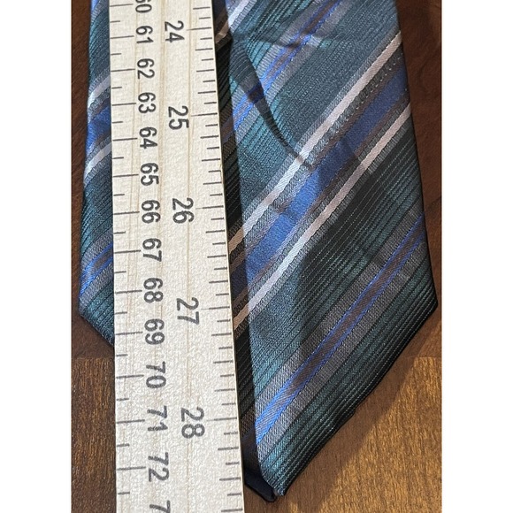 Puccini Green Blue Hand Made 100% Polyester Men’s Neck Tie Made In China - Picture 5 of 9